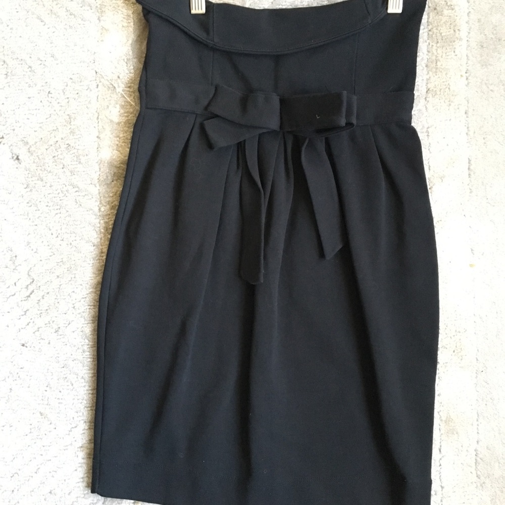 Zara strapeless bow mini dress